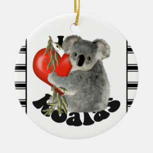 Ornamento De Cerâmica Eu amo Koalas