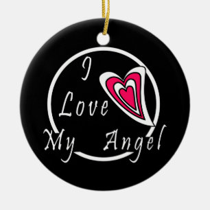 Ornamento De Cerâmica Eu amo meu Angel