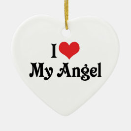 Ornamento De Cerâmica Eu Amo Meu Anjo