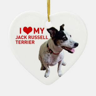 Ornamento De Cerâmica Eu amo meu Jack Russell Terrier