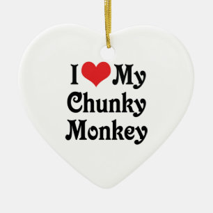 Ornamento De Cerâmica Eu Amo Meu Macaco Chunky