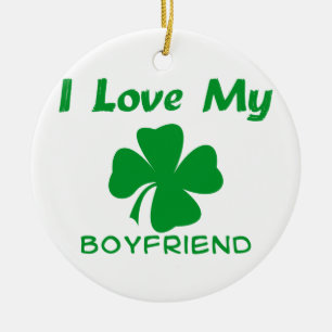 Ornamento De Cerâmica Eu amo meu namorado irlandês