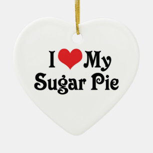 Ornamento De Cerâmica Eu Amo Meu Sugar Pie