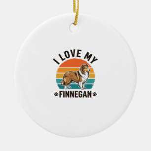 Ornamento De Cerâmica Eu Amo Minha Camisa com Nome de Cachorro Vintage F