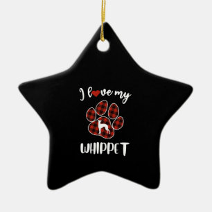 Ornamento De Cerâmica Eu Amo Minha Camiseta Namorados De Cachorro Sobre 
