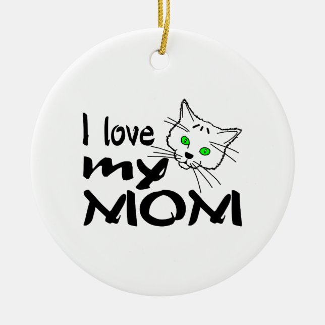 Ornamento De Cerâmica Eu Amo Minha Mãe (Frente)