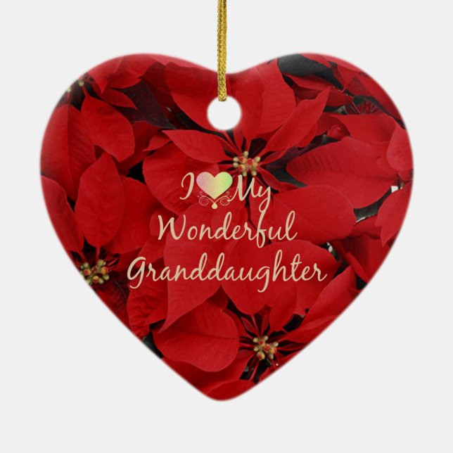 Ornamento De Cerâmica Eu Amo Minha Maravilhosa neta, Natal (Verso)