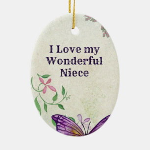 Ornamento De Cerâmica Eu Amo Minha Maravilhosa sobrinha