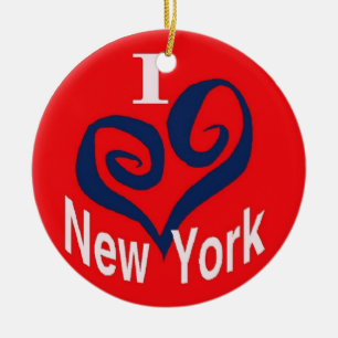Ornamento De Cerâmica Eu Amo Nova York