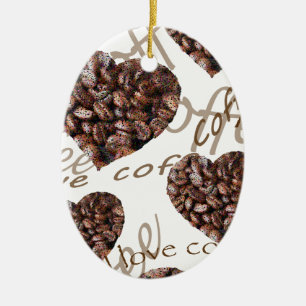 Ornamento De Cerâmica Eu amo o café!!