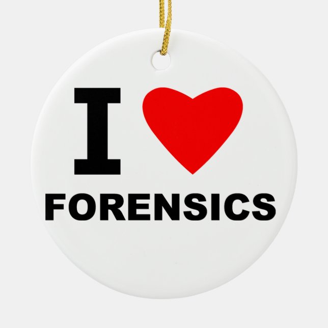 Ornamento De Cerâmica Eu amo o forense (Frente)