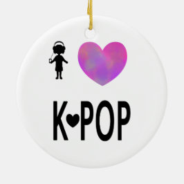 Ornamento De Cerâmica Eu amo o K-pop