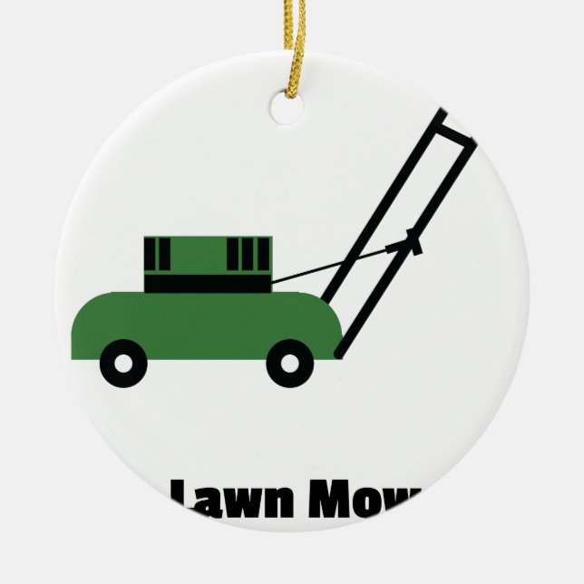 Ornamento De Cerâmica Eu amo o Lawn Mowers (Frente)