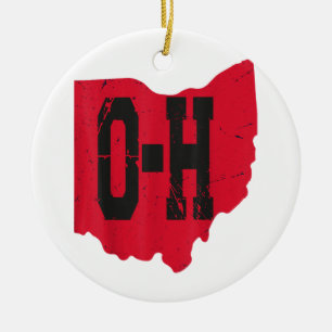 Ornamento De Cerâmica Eu Amo O Meu Script Home De Ohio, Ohio Buckeye Sta