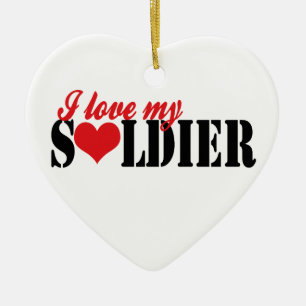Ornamento De Cerâmica Eu Amo o meu Soldado