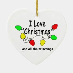 Ornamento De Cerâmica Eu amo o Natal