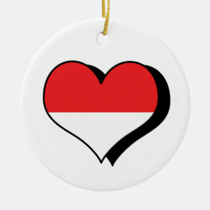 Ornamento De Cerâmica Eu Amo O Pedido De Bandeira De Mônaco