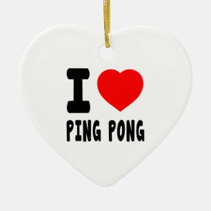 Ornamento De Cerâmica Eu amo o sibilo Pong