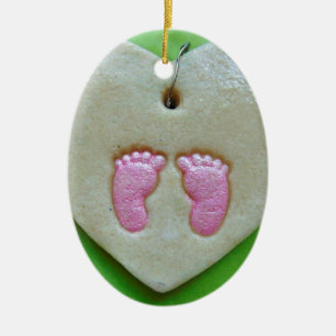 Ornamento De Cerâmica Eu amo os pés do bebê