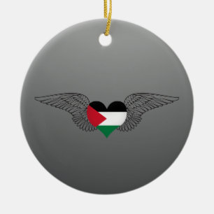 Ornamento De Cerâmica Eu amo Palestina - asas