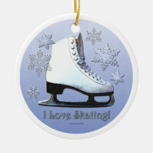 Ornamento De Cerâmica Eu amo patinar