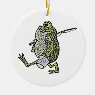 Ornamento De Cerâmica Eu amo pescar!