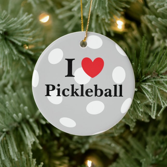Ornamento De Cerâmica "Eu Amo Pickleball" (Árvore)