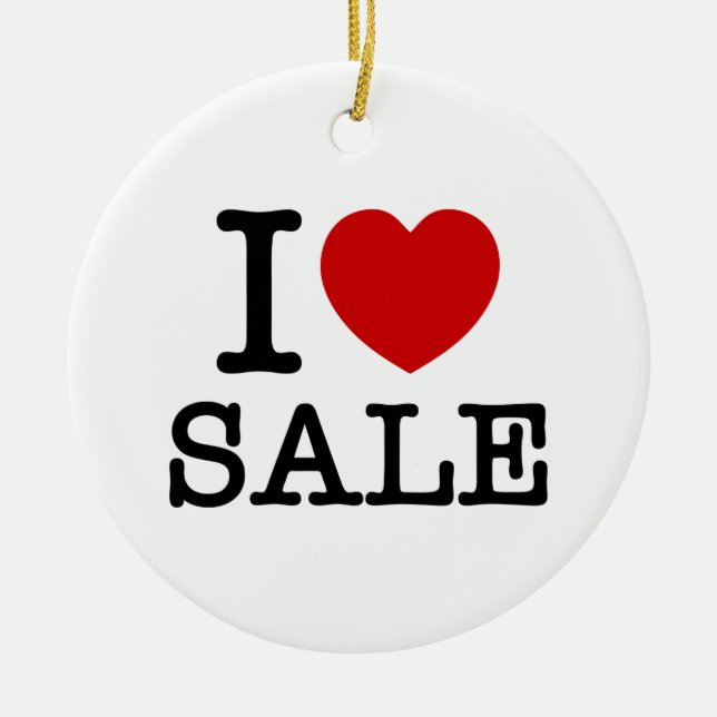 ORNAMENTO DE CERÂMICA EU AMO PROMOÇÃO (Frente)