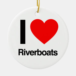 Ornamento De Cerâmica eu amo riverboats