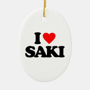 ORNAMENTO DE CERÂMICA EU AMO SAKI