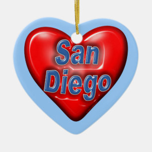 Ornamento De Cerâmica Eu amo San Diego