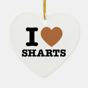 Ornamento De Cerâmica Eu Amo Sharts
