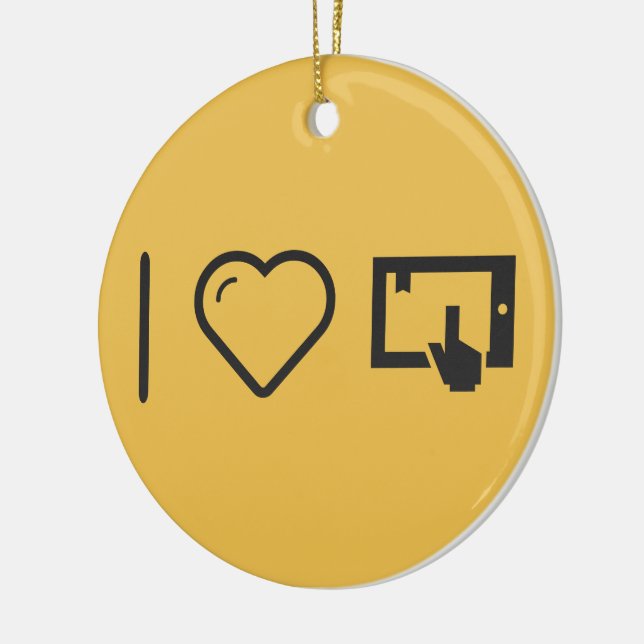 Ornamento De Cerâmica Eu amo usar Ipad (Esquerda)