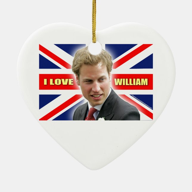 Ornamento De Cerâmica Eu amo William (Verso)