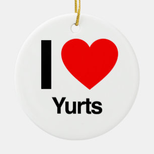 Ornamento De Cerâmica eu amo yurts