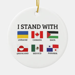 Ornamento De Cerâmica Eu Apoio o Canadá México Gaza Ucrânia