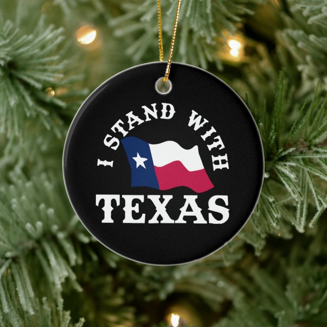 Ornamento De Cerâmica Eu Apoio o Texas (Árvore)
