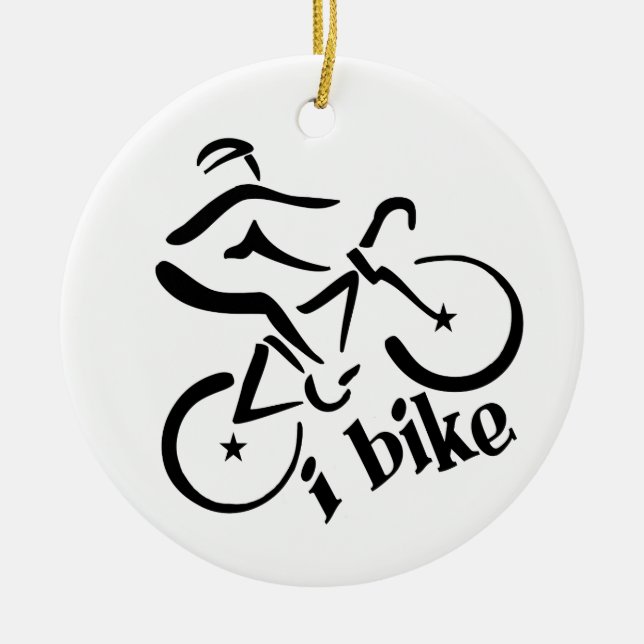 Ornamento De Cerâmica EU BIKE o ornamento, personalizo (Frente)