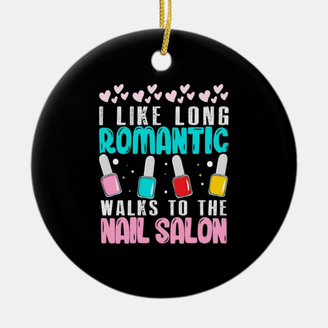 Ornamento De Cerâmica Eu Caminho Até O Salão De Unhas (Frente)