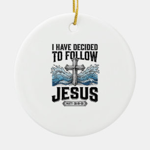 Ornamento De Cerâmica Eu Decidi Seguir Jesus Camiseta Vintage