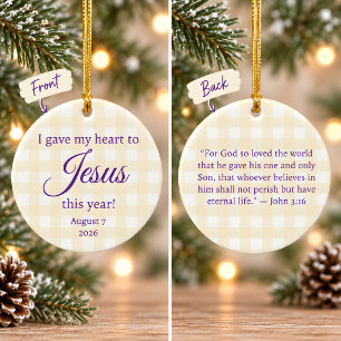 Ornamento De Cerâmica Eu Dei Meu Coração a Jesus Natal