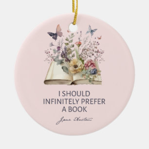 Ornamento De Cerâmica Eu Deveria Preferir Infinitamente Um Livro II - Ja