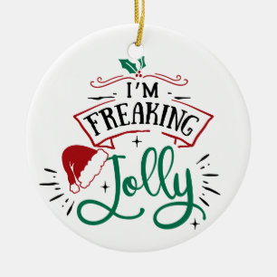 Ornamento De Cerâmica Eu estou assustando Jolly   Engraçado Festivo Nat