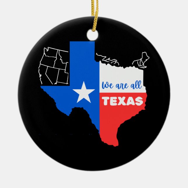 Ornamento De Cerâmica Eu Fico Com O Texas (Frente)