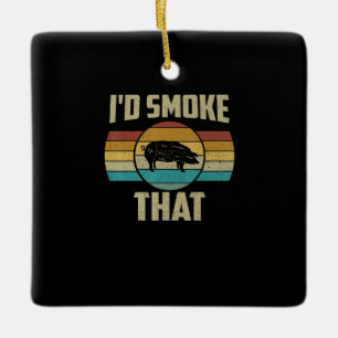 Ornamento De Cerâmica Eu Fumava O Funny Retro CHURRASCO Porco Gifes De C
