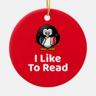 Ornamento De Cerâmica Eu Gosto De Ler