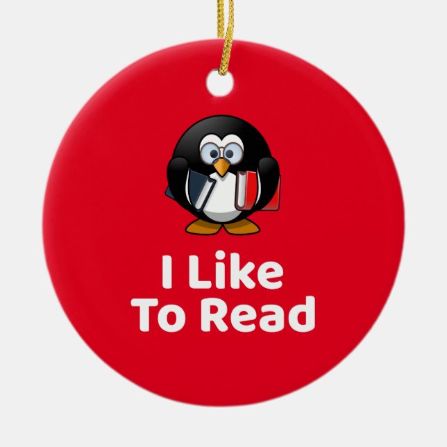 Ornamento De Cerâmica Eu Gosto De Ler (Frente)