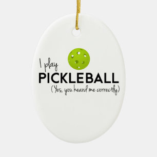 Ornamento De Cerâmica Eu jogo Pickleball