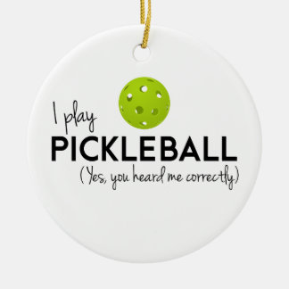 Ornamento De Cerâmica Eu jogo Pickleball
