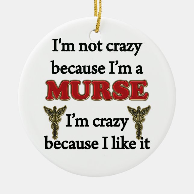 Ornamento De Cerâmica Eu não sou louco (Frente)